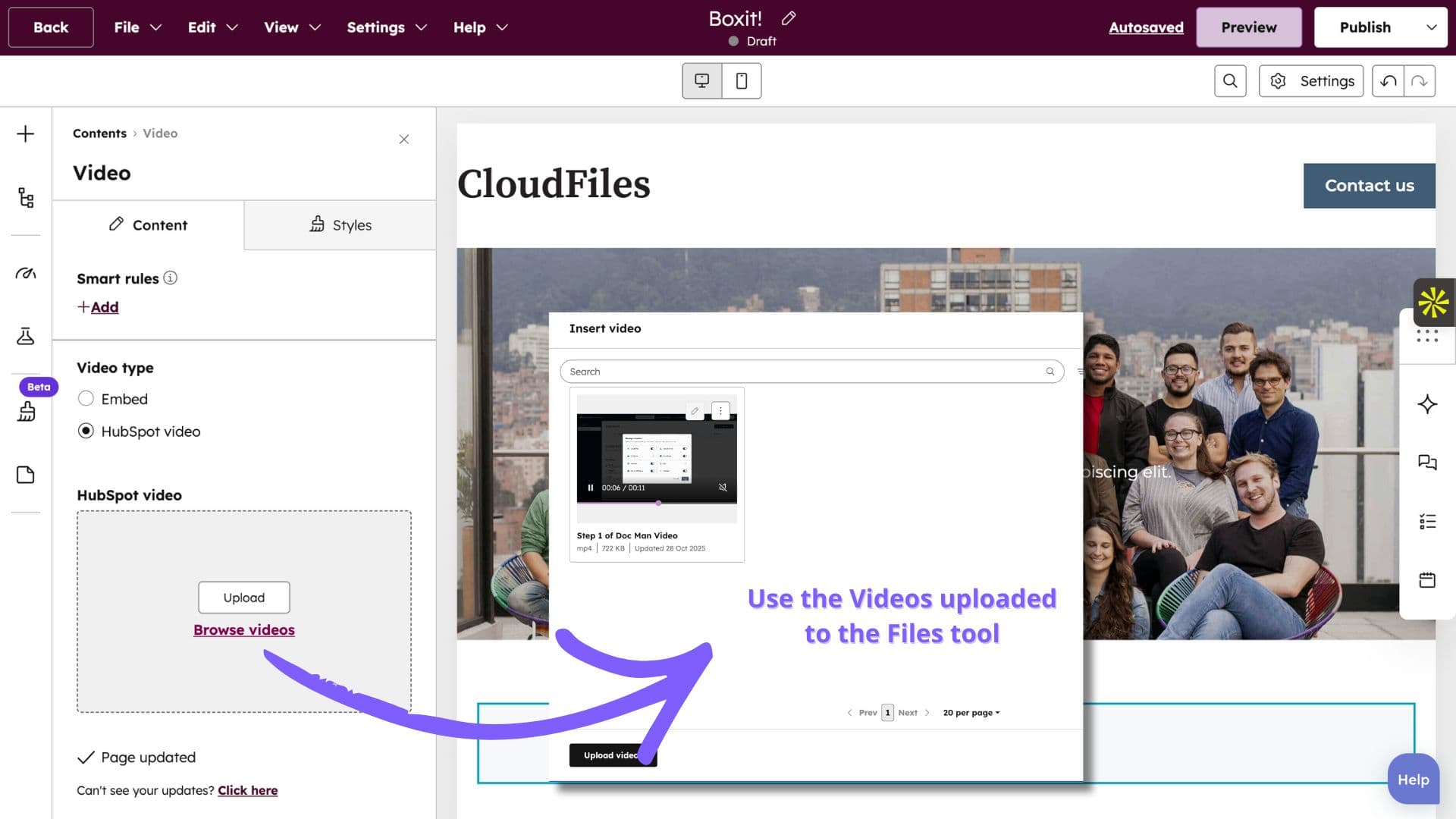 Accessing File Manager When Adding Videos