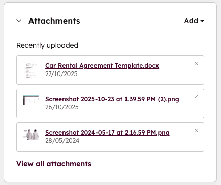 HubSpot Attachments